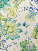 Tropical Pavilion Jungle Green Floral P Kaufmann Fabric